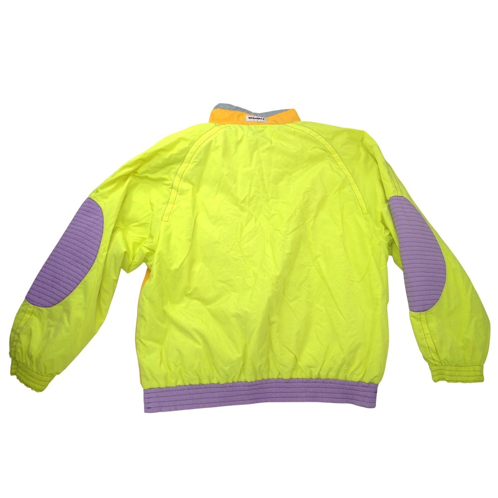 Vintage Volkl Mens Neon Colorblock Windbreaker Pullover Jacket Large 90s Retro - Picture 3 of 8